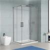 DEGHI Box doccia 80x120 cm angolare scorrevole vetro opaco profilo cromo 195h - Moritz