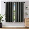 Joydeco Tende Oscuranti per Interni 2 Pezzi L 117 x A 137, Tende Termiche Isolanti con Occhielli per Soggiorno e Camera da Letto Moderne Blackout Curtains, Grigio Scuro