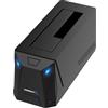 SABRENT Docking station per dischi rigidi USB-C, docking station da 10 Gbps senza strumento per SSD e HDD SATA da 2,5/3,5, sostituibile a caldo, supporta dischi da 20 TB per Windows e Mac (DS-UC1B)