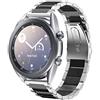 SUNDAREE Compatibile con Cinturino Samsung Galaxy Watch 3 41MM SM-R850/Garmin Venu SQ/Honor MagicWatch 2 42MM/GTR MINI/Ticwatch E3,20MM Nero+Argento Uomo Metallo Acciaio Orologio Ricambio Band