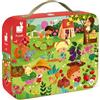 Janod - Puzzle Bambini 36 Pezzi, Giardino con Verdure - Gioco Educativo Abilità Motorie e Concentrazione - Valigetta con Manico - Prodotto in Francia - Certificazione FSC - Da 4 Anni in Su, J02648