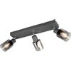 RL LIVE YOUR LIGHT Reality Leuchten Barre des spots CADIZ R81783042, Métal anthracite, Verre Chrome Vaporisé, excl. 3x E14