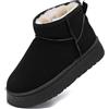 YUHITYGZGS Stivaletti Donna Invernali, Comode Caldo Pelliccia Stivali Da Neve, Moda Breve Marroni Scarpe Stivaletti Stivali Scarponcini Tronchetti Stivaletto Boots Giardini per Esterni