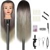 Aofadaning Set professionale da parrucchiere per bambini - manichino con supporto per parrucchieri e parrucchieri (mörkbrun)