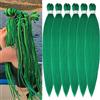 YDDM Capelli Per Treccine Africane Verde Extension Treccine Texture Yaki Easy Install per Principianti 32 Pollici 6 Pezzi Capelli Leggeri e Naturali per Box Braids, Twist e Crochet