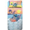 hermet Stitch, Lenzuolo Letto Singolo, Completo Letto Singolo Disney, Lenzuolo Sopra, Lenzuolo Con Angoli, Federa, Blu, Disney, 100% Cotone, Prodotto Ufficiale