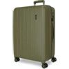 MOVOM Joumma Bags - Valigia da cabina in legno, misura media e grande, con 4 ruote doppie, estensibile, in ABS rigido, cachi, 48x68x27,5 cm, Valigia Media