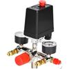 Zerodis Compressore D'aria Pressostato Valvola di Controllo 90-120 PSI con Regolatori Doppi Calibri, Max Tensione 230V