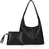 ACUYE Borsa a tracolla in ecopelle da donna, grande borsa a tracolla, borsa a tracolla in pelle con sacchetto borsa shopper da donna, 01-nero, 37cm