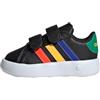 adidas Grand 2.0 Shoes Kids, Tennis Unisex-Bambini, Core Black/Lucid Blue/Court Green, 21 EU