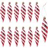 DAHI 12X Glitterati Decorazioni albero di Natale Rosse - Palline a Forma di Pigne Grandi - Pigne per Albero di Natale - Decorazioni Palline Natalizie (Rosso-b)