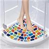 AMOMYDOG Tappeto per Doccia Angolare, Tappetino Doccia Antiscivolo Antimuffa Antibatterico in Luffa, Tappeto Bagno Morbido PVC Tappetino Vasca per Bagno e Aree Umide (60 x 60cm, Multicolore)