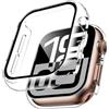 TAURI 2 Pezzi Cover PC Compatibile con Apple Watch Series 11/10 46mm, 9H in Vetro Temperato,[Tocco Sensibile][HD Clear] Sottile Rigida Custodia per iWatch 46mm - Trasparente