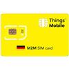 Things Mobile Scheda SIM M2M Germania -Things Mobile - Copertura globale, rete multi-operatore GSM/2G/3G/4G LTE senza costi fissi, senza scadenza con tariffe competitive. 10 € di credito Incluso