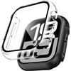 TAURI 2 Pezzi Cover PC Compatibile con Apple Watch Series 11/10 46mm, 9H in Vetro Temperato,[Tocco Sensibile][HD Clear] Sottile Rigida Custodia per iWatch 46mm - Trasparente+Nero