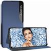 WBWONE Cover per Samsung Galaxy S24 Ultra 5g, Sonno/Sveglia Intelligente Standing Flip Folio Custodia Protettiva, Pelle PU/PC Case con Supporto Pieghevole. Blu