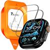 TAURI 2 Pezzi Pellicola Protettiva per Apple Watch Ultra 3/2/1 49mm, Vetro Temperato 9H, Rimozione Automatica Della Polvere, enza Bolle,Pellicola in Vetro HD per iWatch Ultra 49mm