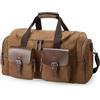 Virklyee Borsone da Viaggio a Tracolla in Tela Tote da viaggio Borsone da Vintage Borsa per Weekend per Viaggi Multi-compartimenti,35L Adatto per viaggi, fitness, campeggio (Marrone)