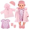 DIELOVEHUA Ropa para Muñecas, Ropa para Muñecas Bebés, Vestiti per Bambole Reborn, Apto para Muñecas de 35 a 45 cm, Sombrero, Body de Manga Corta para Bebé y Calcetines