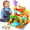 burgkidz Pista di Biglie Dinosauro, 78 Pezzi Piste di Marmo Costruzioni Blocchi Giocattoli, Gioco del Labirinto Interattivo ed Educativo STEM Regalo per Bambini 3+ Anni