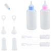 Dokeno 2 PCS 50ml Biberon per Animali Domestici, Biberon per Gattini con Spazzola di Pulizia e 3 Pezzi Ciuccio sostitutivo, Cane Gatto Biberon Kit per Piccoli Animali Come Gatti, Cani e Conigli