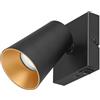 Trio Leuchten Wandspot Sharp 817170132, Metall Schwarz matt, Cover goldfarbig/schwarz, exkl. 1x GU10