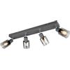 RL LIVE YOUR LIGHT Reality Leuchten Barre des spots CADIZ R81784042, Métal anthracite, Verre Chrome Vaporisé, excl. 4x E14
