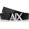 Armani Exchange Logo Buckle, Tortoiseshell Print Cintura, Nero, XXS Casual