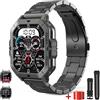 MISIRUN Smartwatch Uomo(2 Cinturini), 2.02 Orologio Smartwatch con Effettua/Risposta Chiamate, 1ATM Impermeabile 410mAh 100+ Modalità Sport con Sonno/Cardiofrequenzimetro/Contapassi, per Android iOS（Nero）