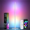 MIWATT Lampada LED ad angolo con controllo APP, moderna lampada a stelo con sincronizzazione musicale e 16 milioni di colori fai-da-te per la camera da letto, il soggiorno e la sala giochi