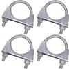 SKIR'CO (4 pezzi) Collari fermatubi per tubi con diametro 45 mm, Collari fermatubi a U, Supporti per tubi zincati