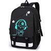 Generico Tracolla Zaino Da Viaggio Con Porta Scarpe Zaino per ragazzi Zaino con porta di ricarica USB Bookbag per scuola Zaino nero per ragazzi Zaino per ragazzi Zaini Da Donna Zaini (Black, One Size)
