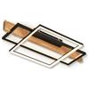 Briloner - Lampada da soffitto a LED con decoro in legno, luce indiretta, commutazione a 3 livelli, lampada a LED, plafoniera, 55x30x8 cm (LxPxH), nero-legno