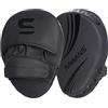 SAWANS ® Guanti da Boxe Guanti con Gancio e jab Guanti in Pelle Kickboxing MMA Braccio Curvo Strike Shield Colpitori per bersagli Arti Marziali Muay Thai Allenamento (Nero Opaco)