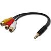 Lindy 35539 CABLE DE VÍDEO COMPUESTO 0,25 M 3,5MM 3 X RCA NEGRO