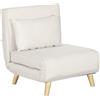 HOMCOM Poltrona Letto 2 in 1 con Schienale Regolabile e Cuscino, in Tessuto Effetto Lino, 71.75x78.1x78.7 cm