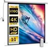 HOMCOM Telo Proiettore Motorizzato da 85 con Telecomando, in Plastica e Metallo, 176.5x8x176.5 cm, Bianco