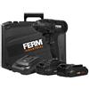 FERM Trapano avvitatore a impulsi a batteria FI20V. Coppia 150 Nm. Include 2 batterie 2.0Ah, caricabatterie rapido, 2 punte e custodia