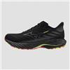 Mizuno Scarpe Unisex Wave Rider 28, Running - 01 (Black/Silver/Sunny Lime)