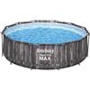 Bestway Piscina Fuori Terra Rotonda Acciaio Steel Pro Max Ø 366x100 Cm