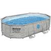 Bestway Piscina Tubolare Ovale 56946 Power Steel Swim Vista 488x305x107cm