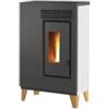 Caris Stufa a pellet slim caris fiore con piedini bianco 5,0 kw