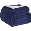 Good Nite Coperta per divano, 130 x 150 cm, soffice coperta in pile Sherpa, per divani, copriletto, coperta da viaggio, morbida, lavabile in lavatrice (singolo, blu navy)