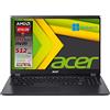 acer Notebook portatile Slim Amd A4 3020 di ultima generazione, Ram 8GB, SSD PCIe NVMe 256GB, Display 15.6 HD Led, Svga, 3 usb, wi-fi, hdmi, bt, win 11 pro, pronto all'uso, gar.Italia