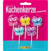 DECOCINO Candela per torta Farfalle, altezza circa 7 cm, decorazione per torte, decorazione di compleanno, 5 farfalle per candele, torte, muffin e torte