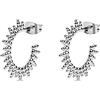 SINGULARU - Orecchini Pebbles Sun. Ottone con Finitura in Rodio. Chiusura a Pressione. Gioielli per Donna