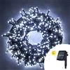Wisdom Catena di luci 14 metri da 200 Led Bianco Freddo con pannello solare con cavo verde Wisdom