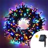 Wisdom Catena di luci 14 metri da 200 Led Multicolore con pannello solare con cavo verde Wisdom
