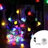 Wisdom Catena decorata con 160 Led a mini sfere luminose Multicolore 16 metri con cavo trasparente Wisdom
