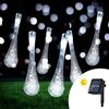 Wisdom Catena decorata con 50 Gocce a Led Bianco Freddo 5 metri con pannello solare Wisdom
